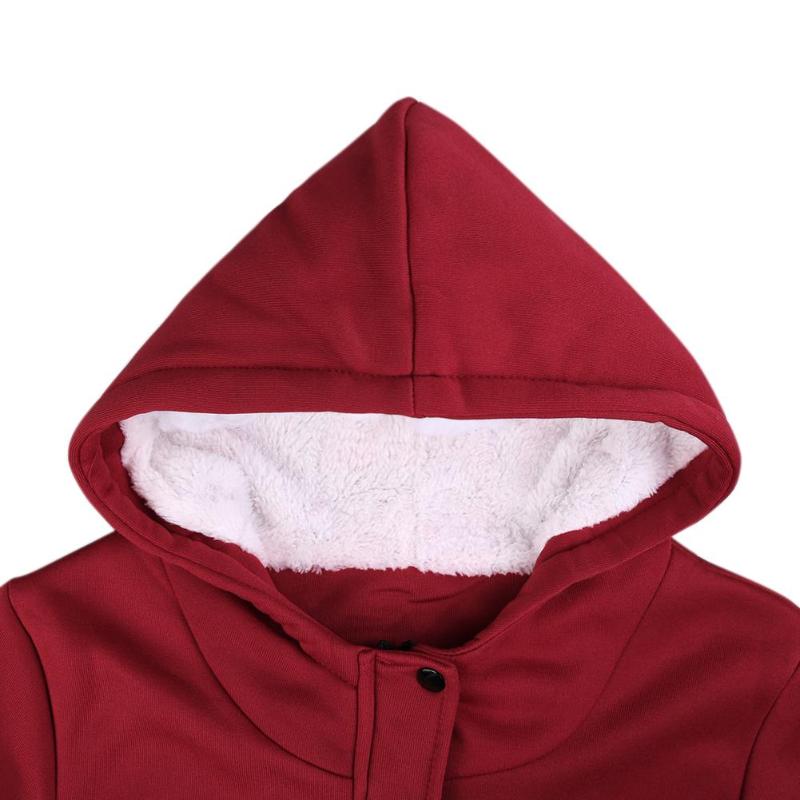Red wine hooded winter coat 2020